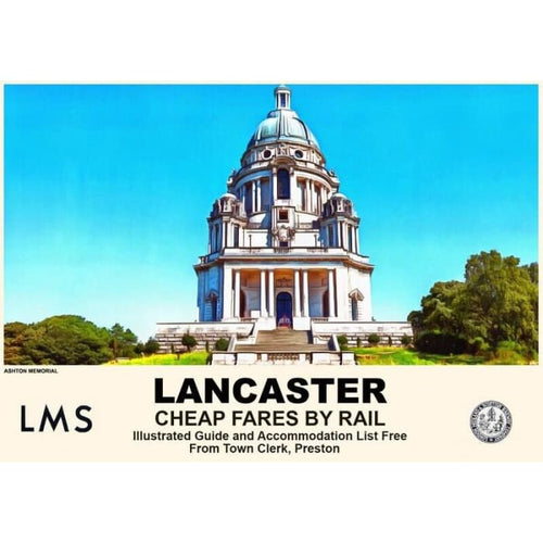 Vintage Style Railway Poster Lancaster A4/A3/A2 Print - 