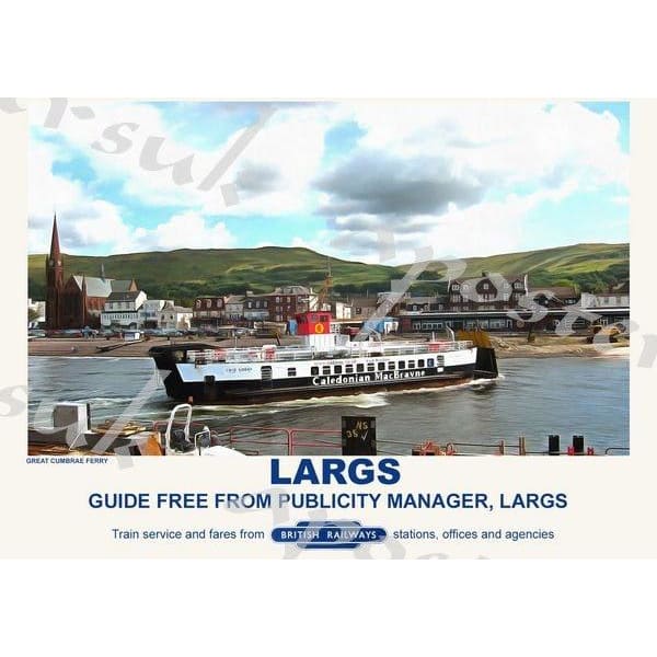 Vintage Style Railway Poster Largs A3/A2 Print - Posters 
