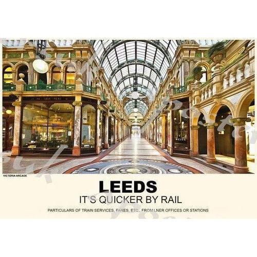 Vintage Style Railway Poster Leeds A3/A2 Print - Posters 