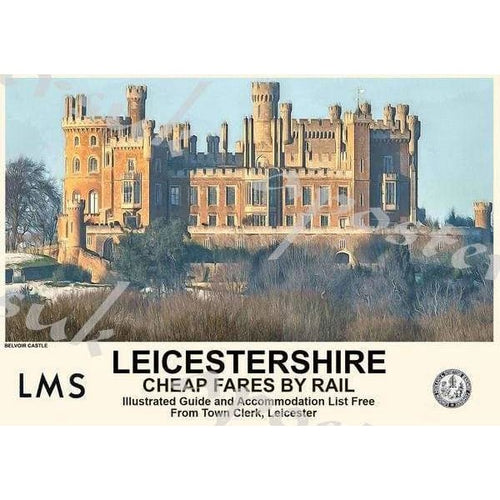 Vintage Style Railway Poster Leicestershire A3/A2 Print - 