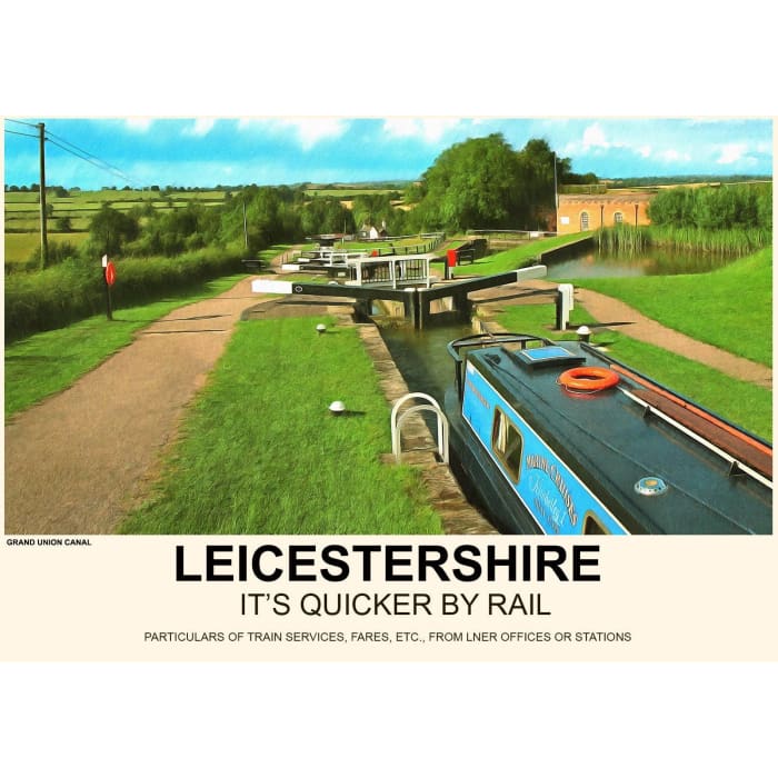 Vintage Style Railway Poster Leicestershire Grand Union 