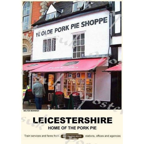 Vintage Style Railway Poster Leicestershire Melton mowbray 