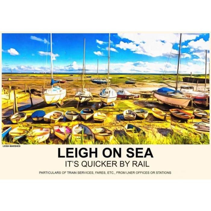 Vintage Style Railway Poster Leigh On Sea Essex A4/A3/A2 