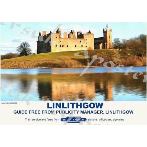 Vintage Style Railway Poster Linlithgow A3/A2 Print - 
