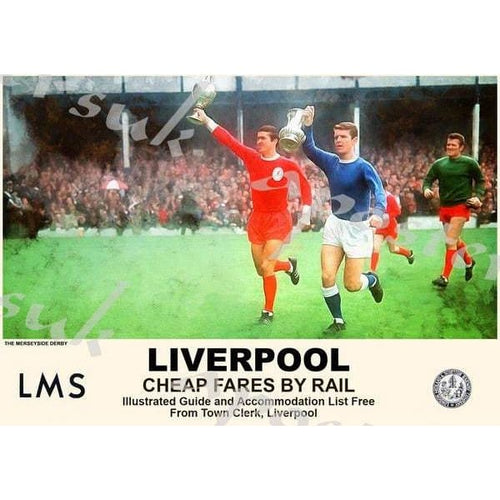 Vintage Style Railway Poster Liverpol Derby A3/A2 Print - 
