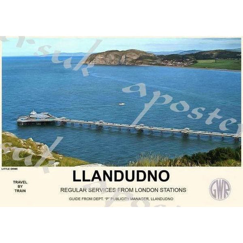 Vintage Style Railway Poster Llandudno A3/A2 Print - Posters