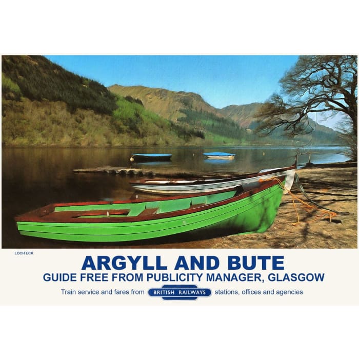 Vintage Style Railway Poster Loch Eck Argyll and Bute A3/A2 