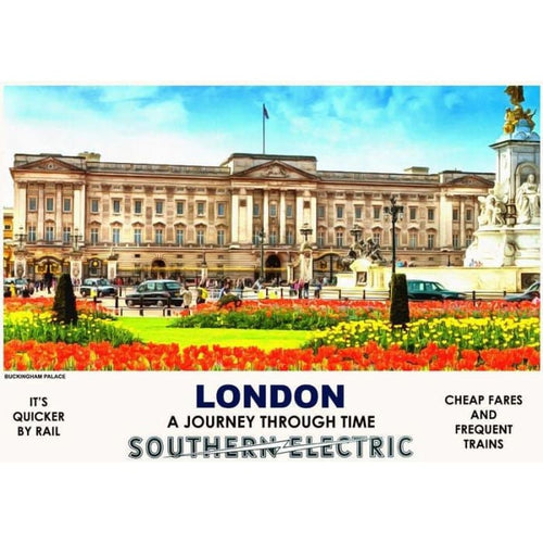 Vintage Style Railway Poster London Buckingham Palace 