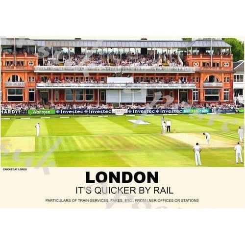 Vintage Style Railway Poster London Cricket at Lords A3/A2 