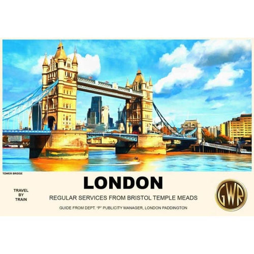 Vintage Style Railway Poster London Tower Bridge A4/A3/A2 
