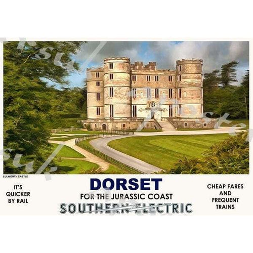 Vintage Style Railway Poster Lulworth Castle Dorset A3/A2 