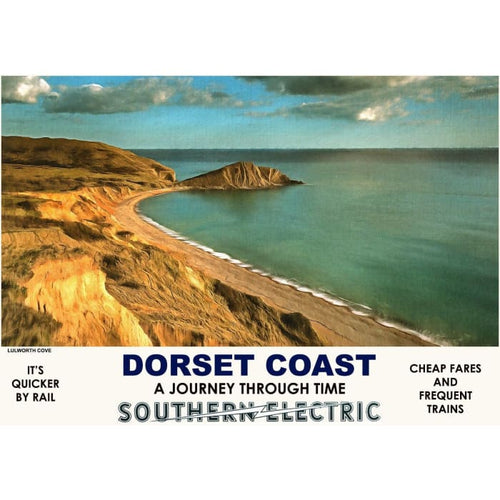 Vintage Style Railway Poster Lulworth Cove Dorset A3/A2 