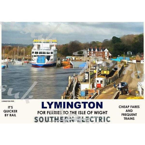 Vintage Style Railway Poster Lymington A3/A2 Print - Posters