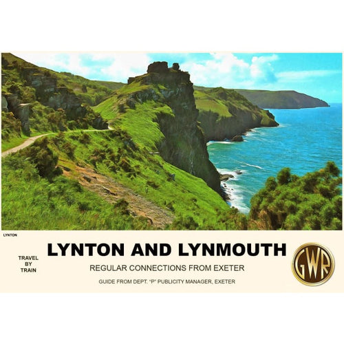 Vintage Style Railway Poster Lynton and Lynmouth North Devon