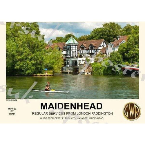 Vintage Style Railway Poster Maidenhead A3/A2 Print - 