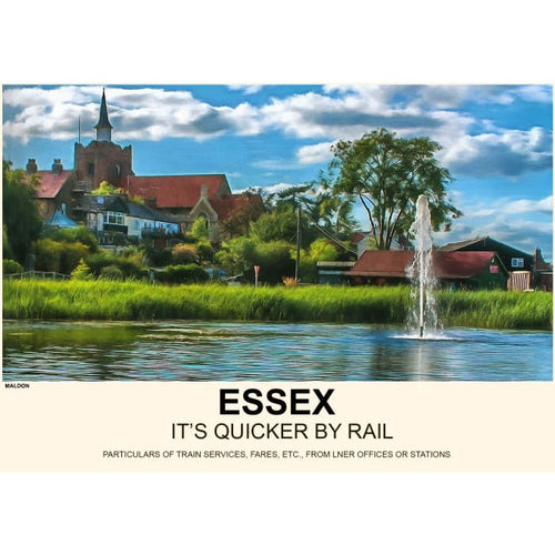 Vintage Style Railway Poster Maldon Essex A3/A2 Print - 
