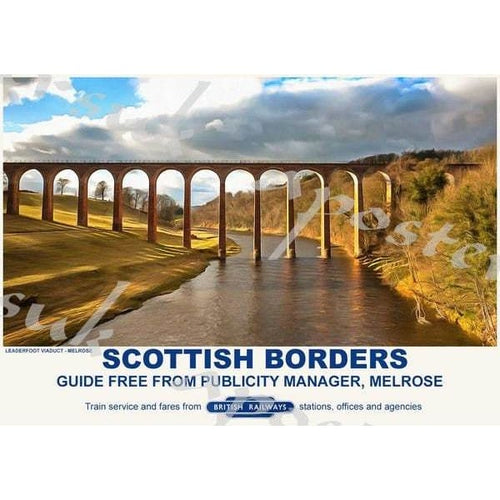 Vintage Style Railway Poster Melrose Scottish Borders A3/A2 