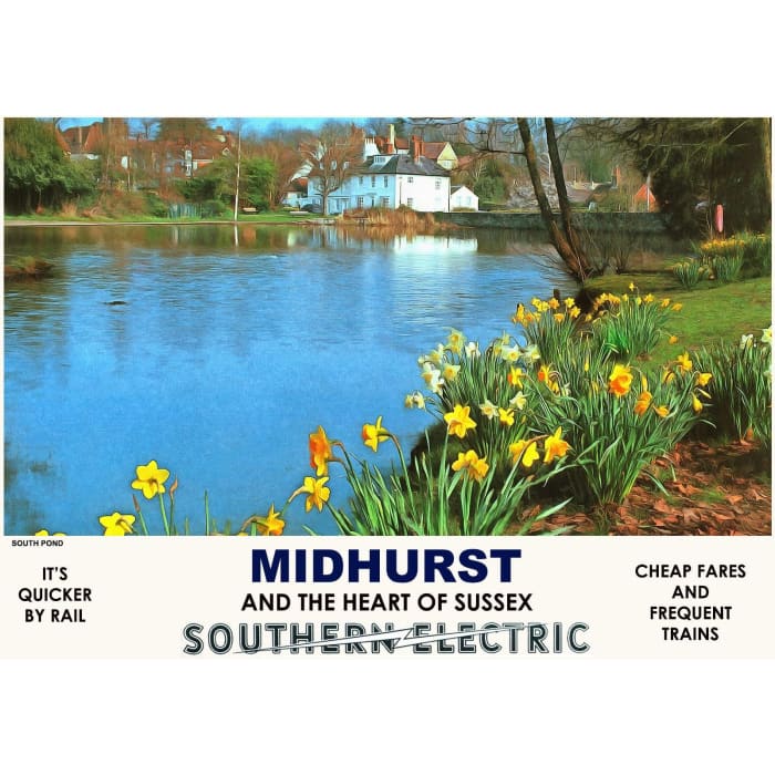 Vintage Style Railway Poster Midhurst Sussex A3/A2 Print - 