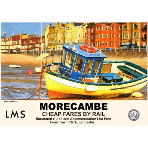 Vintage Style Railway Poster Morecambe Bay A3/A2 Print - 