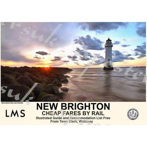 Vintage Style Railway Poster New Brighton A3/A2 Print - 