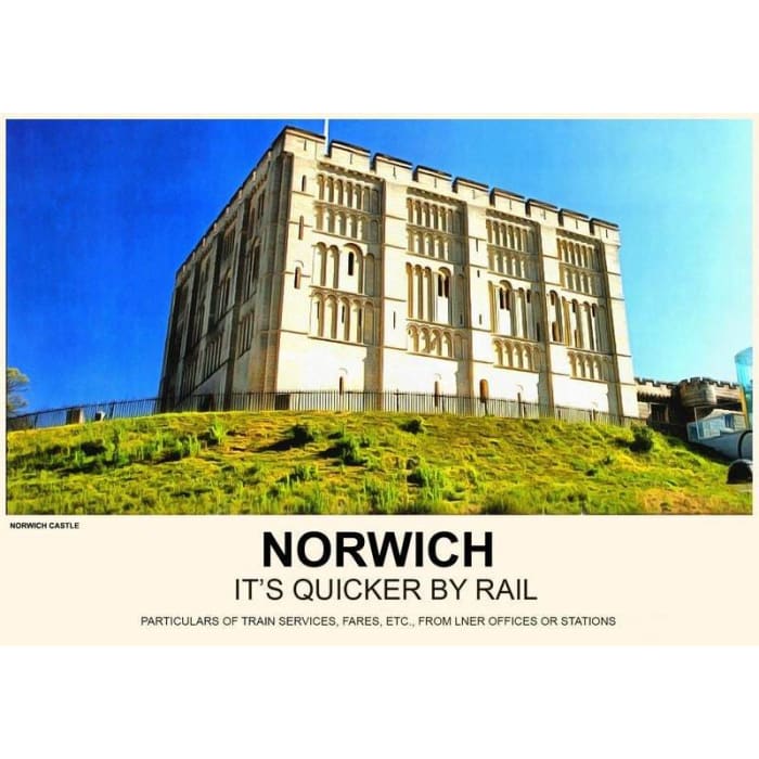 Vintage Style Railway Poster Norwich Castle A4/A3/A2 Print -