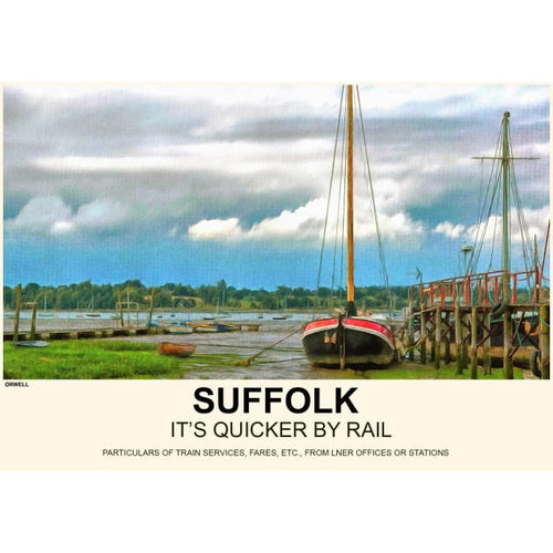 Vintage Style Railway Poster Orwell Suffolk A3/A2 Print - 