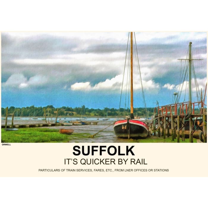 Vintage Style Railway Poster Orwell Suffolk A3/A2 Print - 