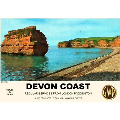 Vintage Style Railway Poster Otterton Devon Coast A3/A2 