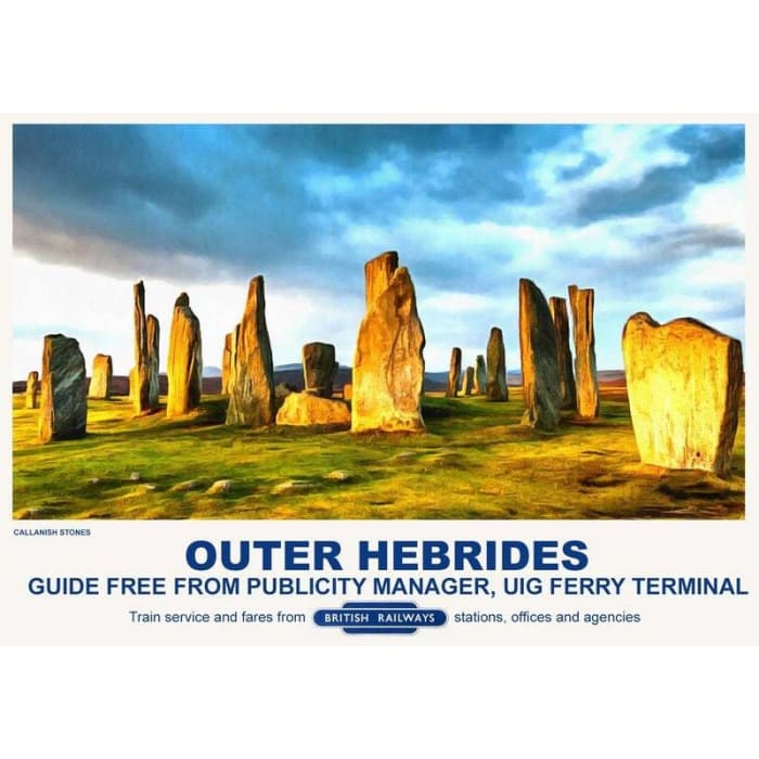 Vintage Style Railway Poster Outer Hebrides Callanish Stones