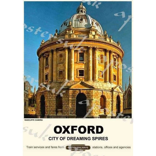 Vintage Style Railway Poster Oxford A3/A2 Print - Posters 
