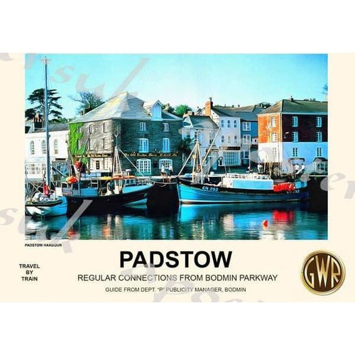 Vintage Style Railway Poster Padstow Cornwall A3/A2 Print - 