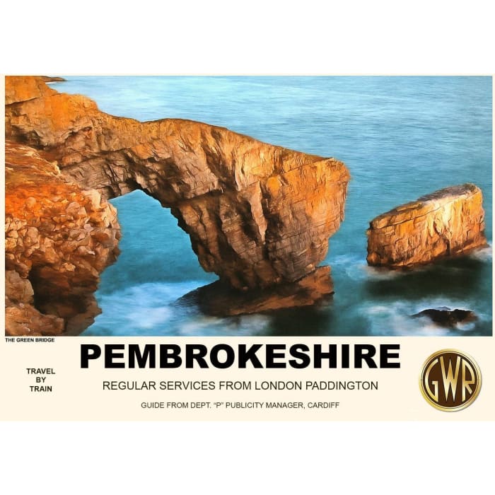 Vintage Style Railway Poster Pembrokeshire South Wales A3/A2