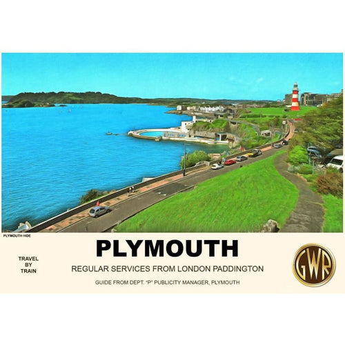 Vintage Style Railway Poster Plymouth Hoe Devon A3/A2 Print 