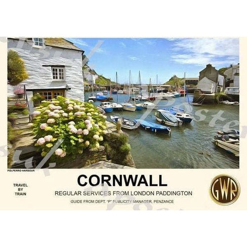 Vintage Style Railway Poster Polperro Cornwall A3/A2 Print -
