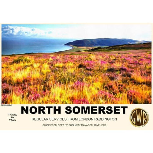Vintage Style Railway Poster Porlock Bay Somerset A4/A3/A2 