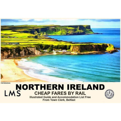 Vintage Style Railway Poster Portbradden Northern Ireland 
