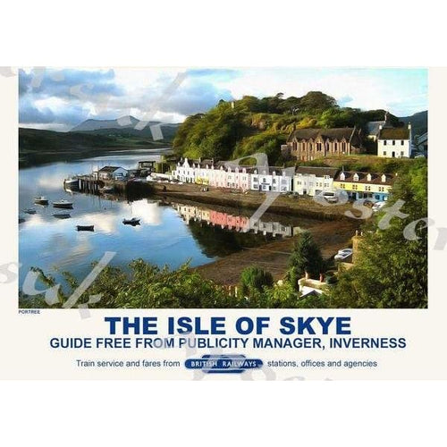 Vintage Style Railway Poster Portree Isle of Skye A3/A2 