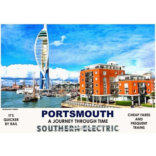 Vintage Style Railway Poster Portsmouth Harbour A4/A3/A2 