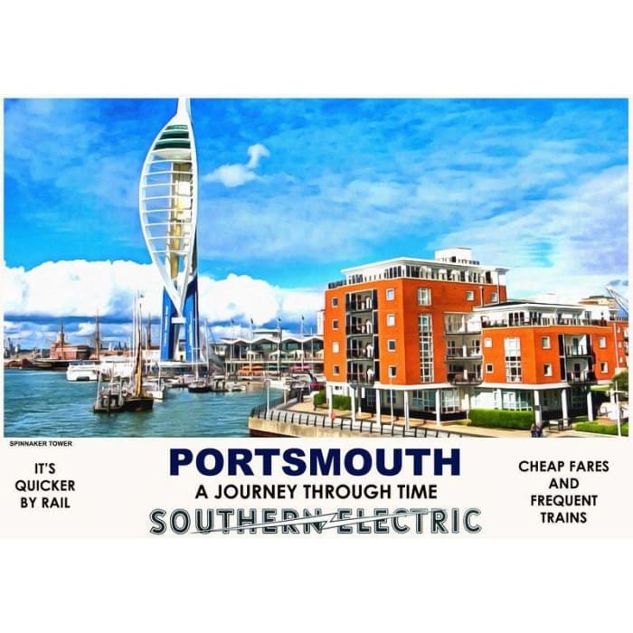 Vintage Style Railway Poster Portsmouth Harbour A4/A3/A2 