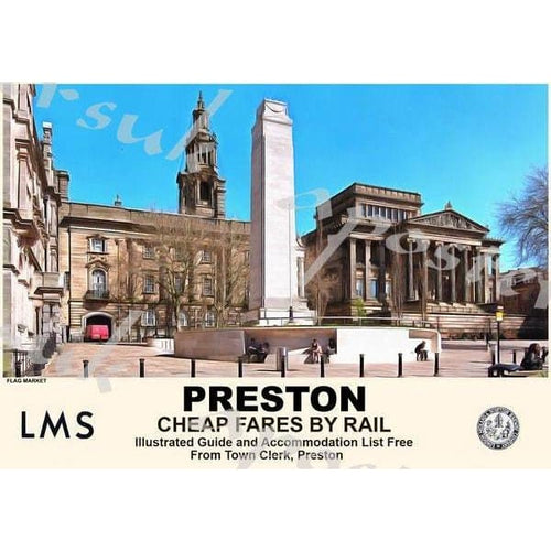 Vintage Style Railway Poster Preston A3/A2 Print - Posters 