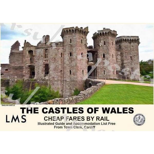 Vintage Style Railway Poster Raglan Castle Wales A3/A2 Print