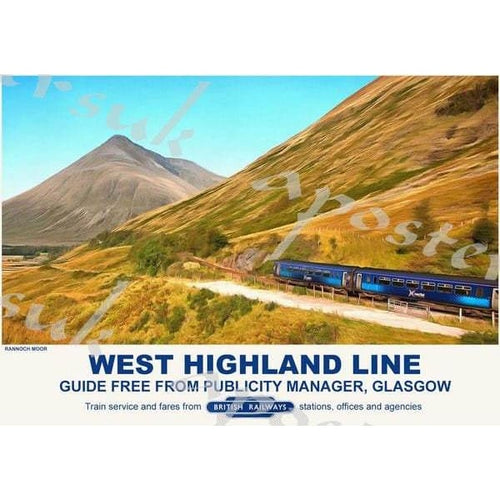Vintage Style Railway Poster Rannoch Moor West Highland Line