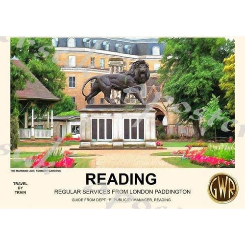 Vintage Style Railway Poster Reading Berkshire A3/A2 Print -