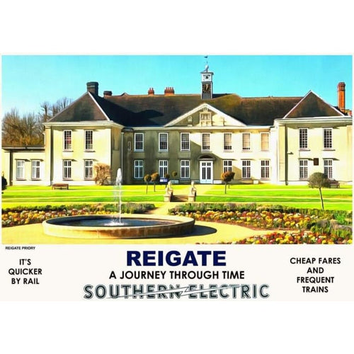 Vintage Style Railway Poster Reigate Surrey A4/A3/A2 Print -