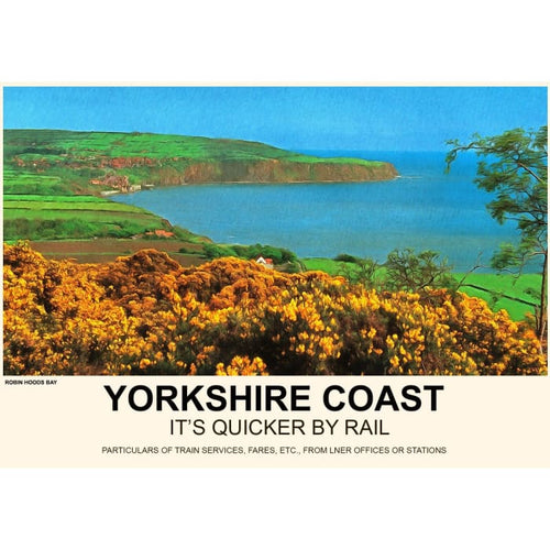 Vintage Style Railway Poster Robin Hoods Bay Yorkshire A3/A2