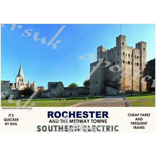Vintage Style Railway Poster Rochester Kent A3/A2 Print - 
