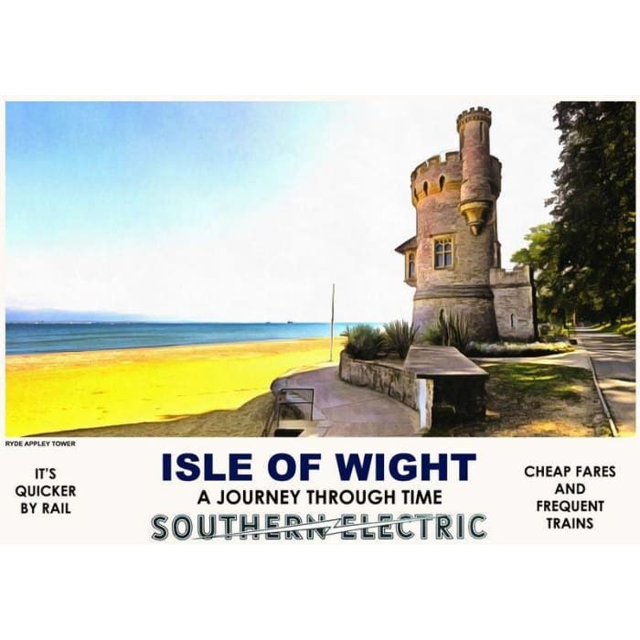 Vintage Style Railway Poster Ryde Isle of Wight A4/A3/A2 