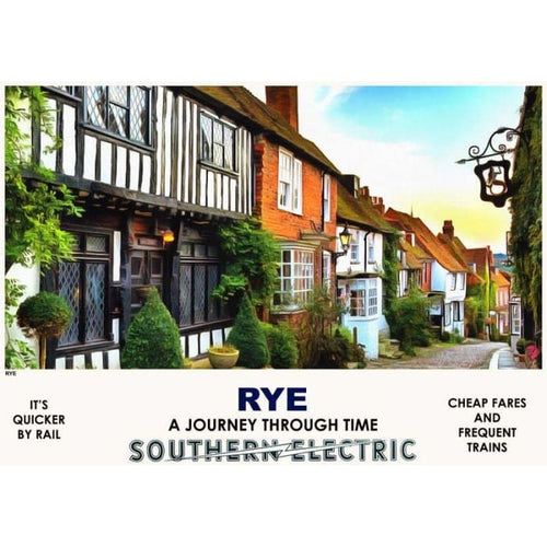 Vintage Style Railway Poster Rye East Sussex A4/A3/A2 Print 