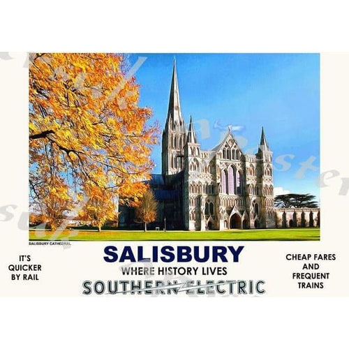Vintage Style Railway Poster Salisbury A3/A2 Print - Posters