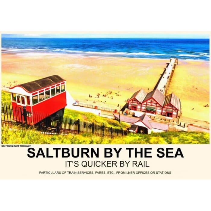 Vintage Style Railway Poster Saltburn By The Sea A4/A3/A2 